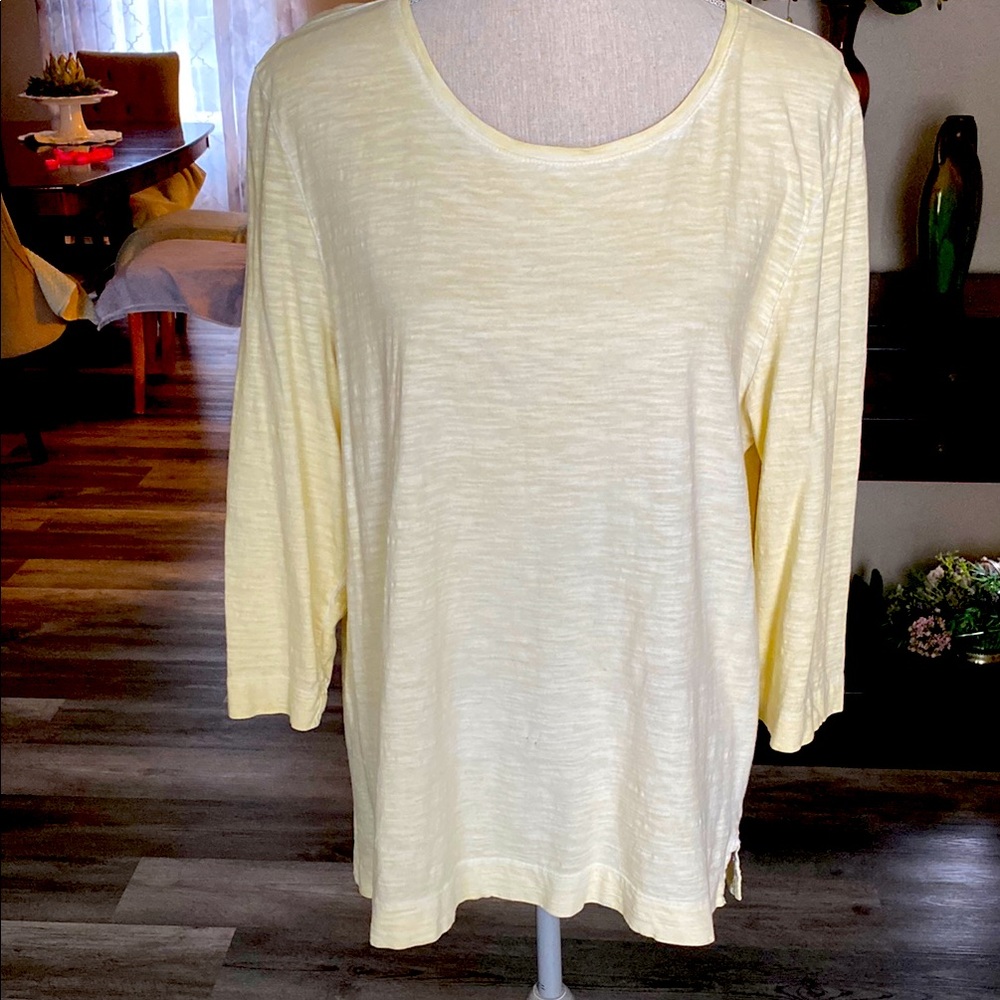 Chico's  XL yellow slub 3/4 sleeve